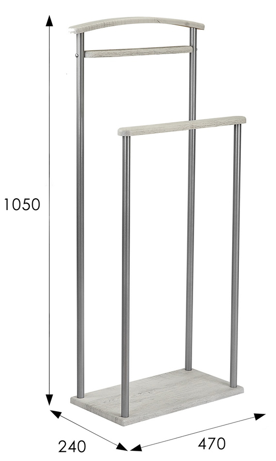 Вешалка костюмная Верис 4 металлик/дуб дымчатый