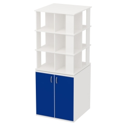 Офисный шкаф угловой ШУВ-3 цвет Белый+Синий 77/77/200 см