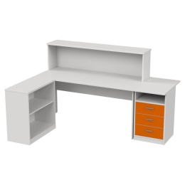 Комплект офисной мебели КП-12 цвет Белый+Оранж