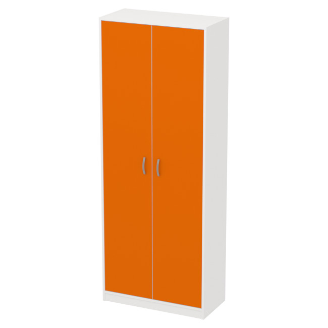 Офисный шкаф ШБ-2 цвет Белый+Оранж 77/37/200 см