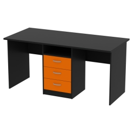 Офисный стол СТ-10+ТСС-27-4 цвет Черный+Оранж
