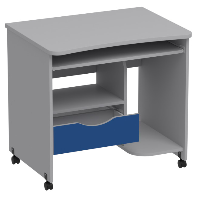Компьютерный стол СК-26 цвет Серый+Синий 80/60/76 см