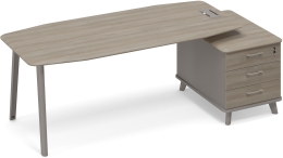 Стол руководителя на тумбе малой Мокко-Вяз ТМ М1 114 МП ВЛ ВЛ 225,8/104,2/75,6