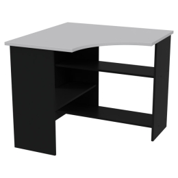 Угловой стол СТУ-21 цвет Черный+Серый 90/90/76 см