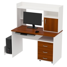 Компьютерный стол цвет Белый+Орех КП-СК-1 120/60/141 см