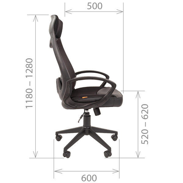 Офисное кресло премиум CHAIRMAN 840 Black TW-05