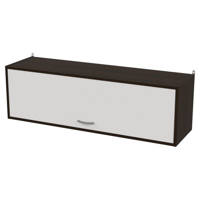 Навесная полка ПП-56+ДВ-56 цвет Венге+Белый 120/33/37 см