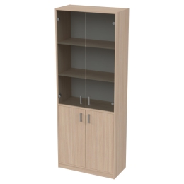 Офисный шкаф ШБ-3+А-5+С-19 графит цвет Дуб Молочный 77/37/200 см