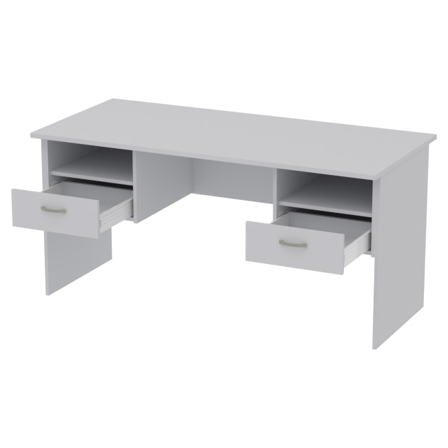 Офисный стол СТ+2Т-10 цвет Серый 160/73/76 см